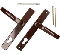 KOTARBAU® Paire de béquilles 92 mm avec plaque longue Marron pour cylindre profilé Moderne Universel