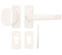 KOTARBAU® Paire de boutons 125 mm avec rosettes et carrées pour cylindre profilé (jeu de poignée+bouton, blanc)