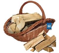 KOTARBAU® Panier en osier pour bois de cheminée avec anse - Panier à bûches en osier - Panier à bois de chauffage intérieur - Panier de transport
