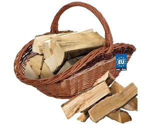 KOTARBAU® Panier en osier pour bois de cheminée avec anse - Panier à bûches en osier - Panier à bois de chauffage intérieur - Panier de transport