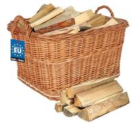 KOTARBAU® Panier Osier - 55 x 45 cm - Panier Buche Osier - avec Anse - de Rangement - Naturel - Couleur Naturelle