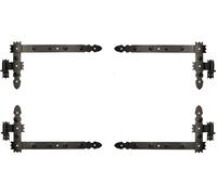 KOTARBAU® Paumelle d'angle 800 x 300 mm avec gonds 2 paires Paumelle de volet d'angle Paumelle de porte Noir Thermolaqué Paumelle de fenêtre Ferrure de bâtiment