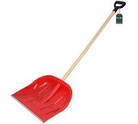 KOTARBAU® Pelle À Neige 47 cm avec Manche en Bois Pelle en Plastique Renforcé avec Raccords en Métal avec Manche Ergonomique Rouge 135 cm