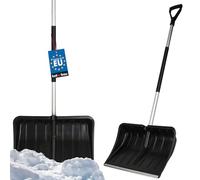 KOTARBAU® Pelle à neige 54 cm avec manche en aluminium renforcé en plastique avec ferrures en métal avec poignée ergonomique Noir 136 cm