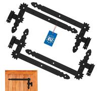 KOTARBAU® Penture Équerre 600 x 300 mm avec Gond 2 Paires Charnière d'angle Charnière de Porte Noire Enduite de Poudre Quincaillerie de Construction
