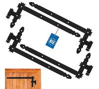 KOTARBAU® Penture Équerre 800 x 300 mm avec Gond 2 Paires Charnière d'angle Charnière de Porte Charnière de Fenêtre Noire Enduite de Poudre Quincaillerie de Construction