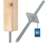 KOTARBAU® Pied de Poteau Réglable 110 x 110 mm, Filetage M24 x 500 mm | Support Poteau Bois, Platine Poteau, Acier Galvanisé