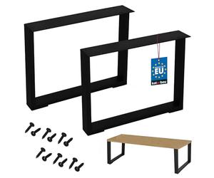 KOTARBAU® Pied de Table, Pieds de Table en Acier 40 x 50 cm | Lot de 2, en Acier Thermolaqué, Noir