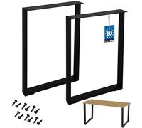 KOTARBAU® Pied de Table, Pieds de Table en Acier 50 x 72 cm | Lot de 2, en Acier Thermolaqué, Noir