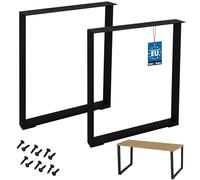 KOTARBAU® Pied de Table, Pieds de Table en Acier 60 x 72 cm | Lot de 2, en Acier Thermolaqué, Noir
