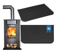 KOTARBAU® Plaque Anti Feu pour Poele a Bois 60x40 cm, Plaque sous Poele | Plaque de Protection Sol pour Poele a Bois Acier Revêtu par Poudre, Résistante à la Chaleur, Noir