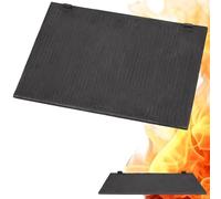 KOTARBAU® Plaque Fonte pour Cheminée - 46 x 35 cm - Anthracite - Décorative - Plaque Fonte pour Insert Cheminée - Résistante à la Chaleur - Motif Rayures