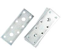 KOTARBAU Plaques perforées 96 x 35 mm galvanisées argentées - Connecteur plat en bois - Connecteur en bois pour l'intérieur et l'extérieur - Plaque perforée en acier (50)