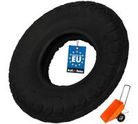 KOTARBAU® Pneu Brouette - 4 PR Profil à Blocs - Gomme - ⌀ 44 cm - Noir - Roue De Rechange - Pneu Remorque - Résistant - pour Chariot Jardin Bricolage