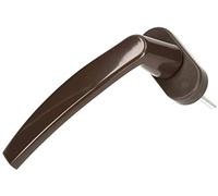KOTARBAU Poignée de fenêtre en aluminium - Différentes couleurs - Tige carrée E7 - Solide - Universelle - Pivote à 90 ° - Verrouillage - Rosace - Vis incluses (Marron)