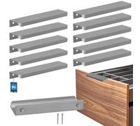 KOTARBAU® Poignée de meuble 148 mm - En zinc - Argenté mat | Lot de 10 poignées d'armoire de cuisine, espacement des trous 128 mm, poignées de tiroir, poignées d'armoire