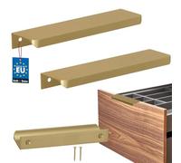 KOTARBAU® Poignée de meuble 148 mm - En zinc - Or mat | Lot de 2 poignées d'armoire de cuisine, espacement des trous 128 mm, poignées de tiroir, poignées d'armoire