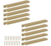 KOTARBAU® Poignée de meuble 212 mm - En zinc - Or mat | Lot de 10 poignées d'armoire de cuisine, espacement des trous 192 mm, poignées de tiroir, poignées d'armoire