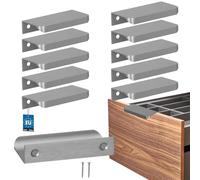 KOTARBAU® Poignée de meuble 84 mm - En zinc - Argenté mat | Lot de 10 poignées d'armoire de cuisine, espacement des trous 64 mm, poignées de tiroir, poignées d'armoire