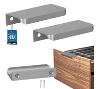 KOTARBAU® Poignée de meuble 84 mm - En zinc - Argenté mat | Lot de 2 poignées d'armoire de cuisine, espacement des trous 64 mm, poignées de tiroir, poignées d'armoire