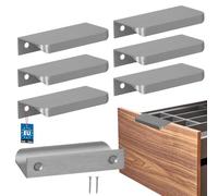 KOTARBAU® Poignée de meuble 84 mm - En zinc - Argenté mat | Lot de 6 poignées d'armoire de cuisine, espacement des trous 64 mm, poignées de tiroir, poignées d'armoire