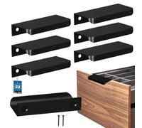 KOTARBAU® Poignée de meuble 84 mm - En zinc - Noir mat | Lot de 6 poignées d'armoire de cuisine, espacement des trous 64 mm, poignées de tiroir, poignées d'armoire