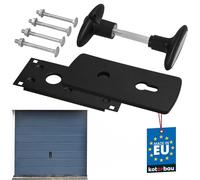 KOTARBAU Poignée de portail de garage 76 x 173 mm - Éléments de montage avec plaque de porte, ferrures et poignée