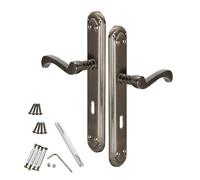 Kotarbau Poignée de porte, 72 mm BB, poignée de porte, ferrures de porte, garniture de porte, long écusson, ensemble de poignées de porte, porte intérieure, porte extérieure, poignée, quincaillerie de