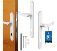 KOTARBAU poignée de Porte 72 mm Gauche Droite Serrure à Embout Blanc Ensemble de Porte Garniture de Porte poignée de Porte poignée de Porte Ensemble de poignées Porte de Chambre Plaque Longue alu
