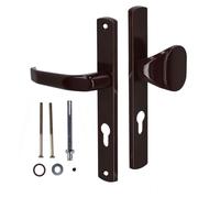KOTARBAU® Poignée de porte - 72 mm - Plaque longue - Marron - Cylindre profilé pour portes, portails