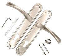 KOTARBAU Poignée de porte 72 mm PZ - En satin - Poignée de porte - Avec plaque longue