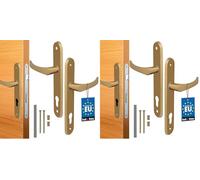 KOTARBAU poignée de porte 90 mm gauche droite pour cylindre profilé doré ensemble de porte ferrure en aluminium (Lot de 2)