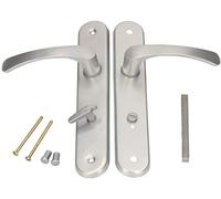 KOTARBAU poignée de porte 90 mm gauche droite WC ensemble de porte argent ferrure de porte poignée de porte poignée de porte ensemble de poignée de porte de toilette porte de chambre plaque longue alu