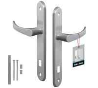 KOTARBAU poignée de Porte 90mm Gauche Droite bit Serrure Argent Garniture de Porte Ensemble de Porte poignée de Porte poignée de Porte poignée Ensemble Chambre Porte Longue Plaque alu