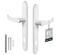 KOTARBAU poignée de Porte 90mm Gauche Droite bit Serrure Blanc Ensemble de Porte Montage de Porte poignée de Porte poignée de Porte Ensemble de poignée de Chambre Porte Longue Plaque alu