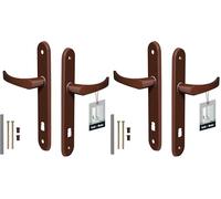 KOTARBAU Poignée de porte ambidextre minimaliste en aluminium marron 90 mm (Lot de 2)