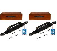 KOTARBAU Poignée de porte coulissante - 290 mm - Fer forgé - Noir - Acier (Lot de 2)