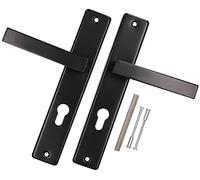 KOTARBAU® Poignée PZ 72 mm plaque longue noire avec carré et vis de montage