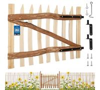KOTARBAU® Portail de Jardin en Lattes de Noisetier - 80 x 100 cm - Porte pour Clôture en Lattis - Châtaignier - Clôture de Ferme - Avec Accessoires