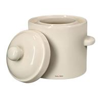 KOTARBAU® Pot a Choucroute 1,8 L, avec Couvercle et Rigole à Eau | Pot Fermentation, Pot à Choucroute, Kimchi Pot, Jarre de Fermentation, Grès, Beige