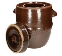 KOTARBAU - Pot à Choucroute 10 L - Jarre de Fermentation en Grès avec Couvercle à Eau - Marron