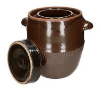 KOTARBAU® Pot à Choucroute 17 L, Jarre de Fermentation avec Couvercle | Fermentation Pot, Rigole d'eau, pour Choucroute, Kimchi, Concombres et Légumes, Grès, Marron