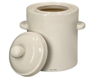 KOTARBAU® Pot a Choucroute 2,5 L, avec Couvercle et Rigole à Eau | Pot Fermentation, Pot à Choucroute, Kimchi Pot, Jarre de Fermentation, Grès, Beige