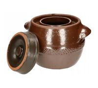 KOTARBAU - Pot à Choucroute 5 L - Jarre de Fermentation en Grès avec Couvercle à Eau - Marron