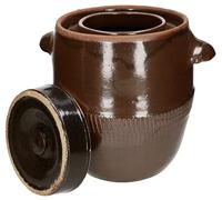 KOTARBAU® Pot à fermentation en céramique - 30 l - Avec couvercle - Pour grès et choucroute - En faïence - Marron