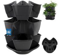 KOTARBAU® Pot à Herbes Triple 40x30 cm Anthracite Jardin d'Herbes Aromatiques Vertical