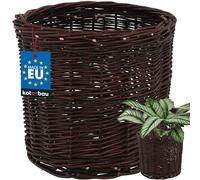 KOTARBAU® Pot De Fleur En Osier Pour Balcon Marron 25x23cm Cache Pot Plante Interieur | Cache-Pots De Fleurs | Cache-Pot Osier | Panier Plante | Panier Osier Plante | Cache Pot Rotin | Grand Cache Pot