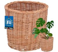 KOTARBAU® Pot De Fleur en Osier pour Balcon Naturel 33x28cm Cache Pot Plante Interieur |Cache-Pots De Fleurs |Cache-Pot Osier |Panier Plante |Panier Osier Plante |Cache Pot Rotin |Grand Cache Pot