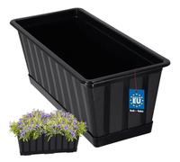 KOTARBAU® Pot de Fleur Exterieur - Jardinières Exterieur - PVC - 40 x 18 x 14 cm - Anthracite - Jardinière Balcon - Rectangulaire - avec Soucoupe - Bac à Fleurs