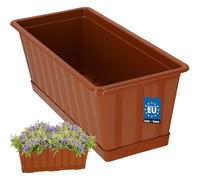 KOTARBAU® Pot de Fleur Exterieur - Jardinières Exterieur - PVC - 40 x 18 x 14 cm - Terracotta - Jardinière Balcon - Rectangulaire - avec Soucoupe - Bac à Fleurs